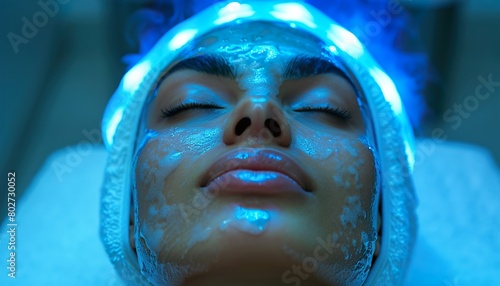Beauty treatment of face with ozone facial steamer