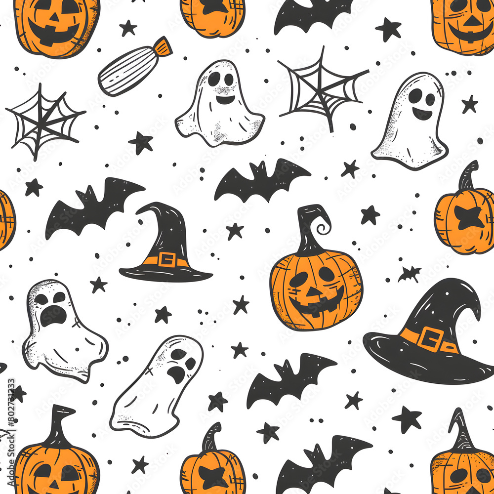 Fototapeta premium halloween pumpkins set