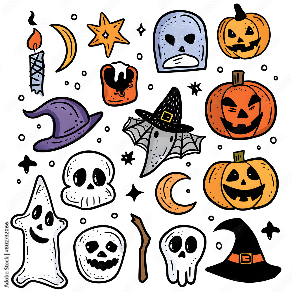 Fototapeta premium halloween pumpkins set