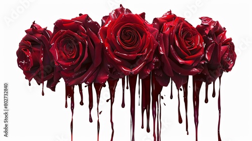 Fototapeta Naklejka Na Ścianę i Meble -  bloody red rose petals