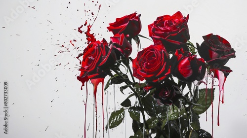 Fototapeta Naklejka Na Ścianę i Meble -  bloody red rose petals