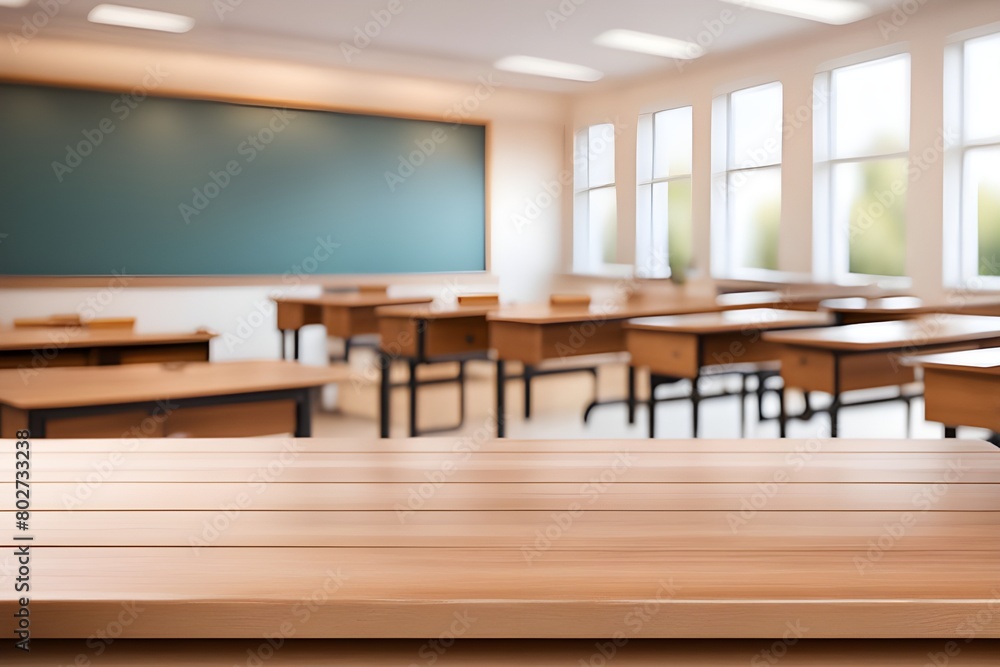 empty wooden desk in classroom empty wooden desk in classroom
