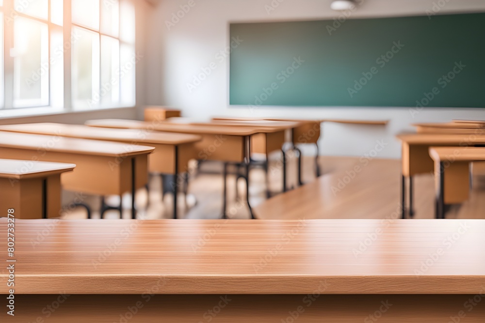 empty wooden desk in classroom empty wooden desk in classroom