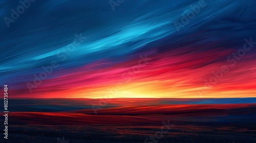 Abstract Streaks of Color at Sunset