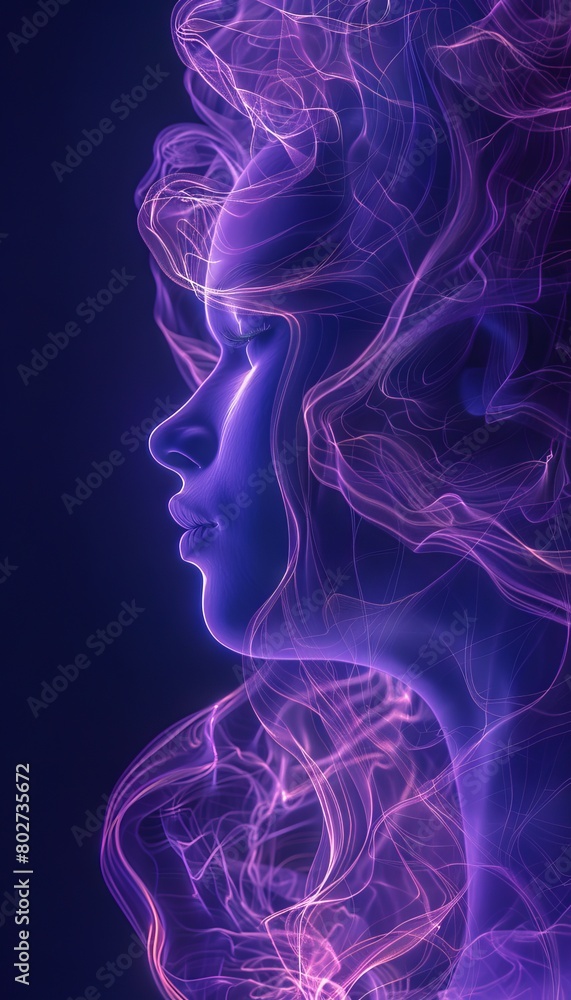 The image is a computer-generated portrait of a woman The image is a computer-generated portrait of a woman