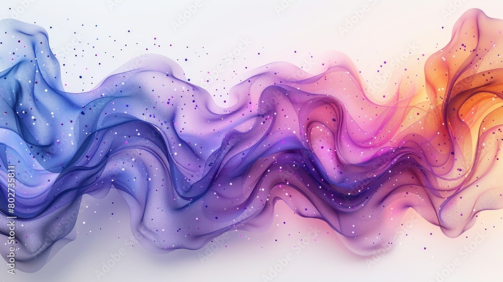 Abstract dot particles wavy flowing curve pattern by colorful gradient blue purple pink on white background Abstract dot particles wavy flowing curve pattern by colorful gradient blue purple pink on white background