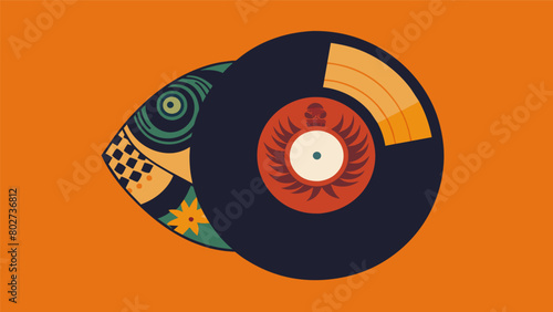 The cover of a record sleeve collectors favorite album is tattooed on their arm a permanent reminder of their passion for preserving vinyl history. Vector illustration