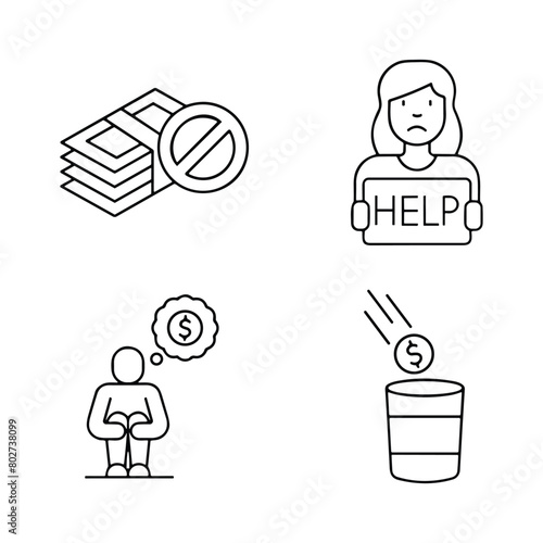 homeless outline icon set includes thin line donation, bunk bed, leftover, bridge, mittens, alcohol, food stall icons for report, presentation, diagram, web design