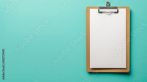 Professional Clipboard with Notes on Teal Green Background