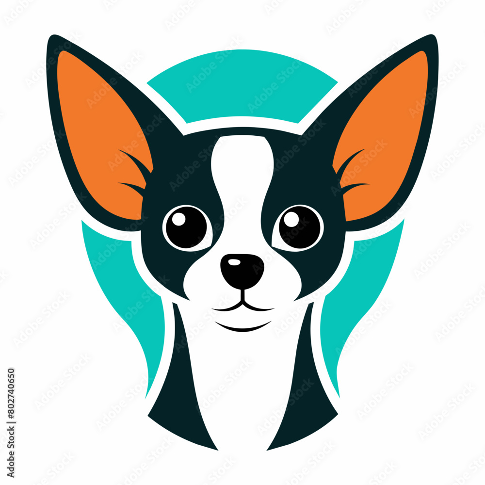 Chihuahua head silhouette vector art