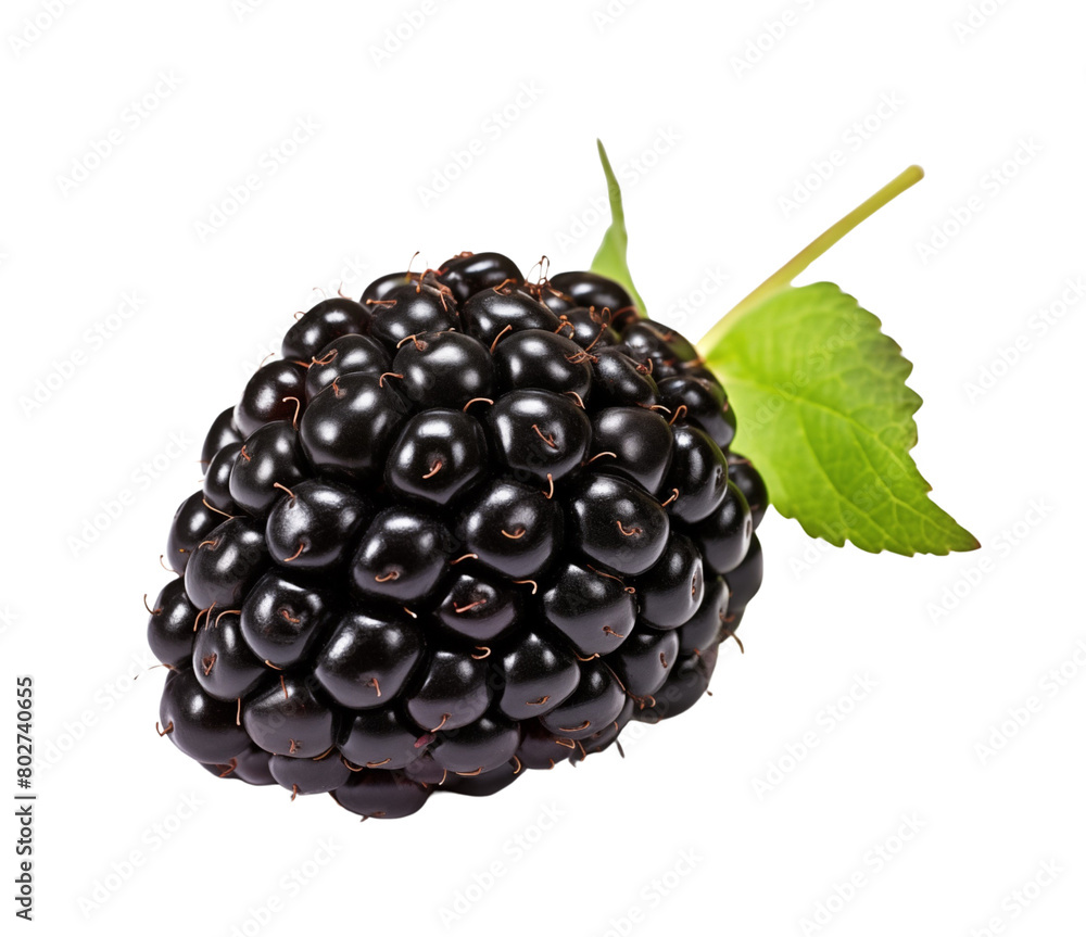 delicious blackberry fruit close up view, isolated on white background. Generative AI delicious blackberry fruit close up view, isolated on white background. Generative AI