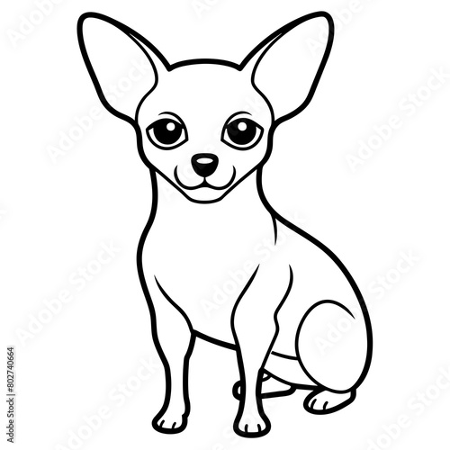 Chihuahua head vector icon line art