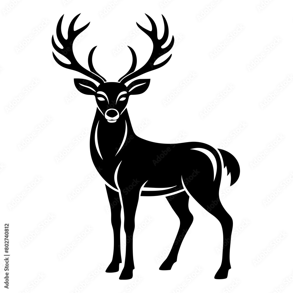 Obraz premium deer silhouette vector iocn