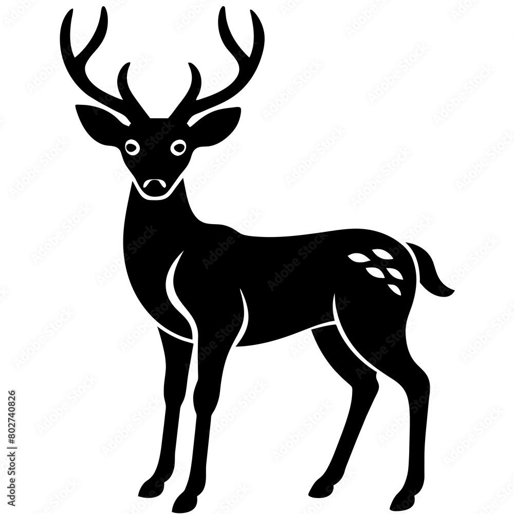Obraz premium deer silhouette vector illustration
