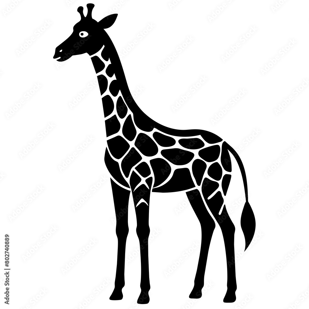 Naklejka premium Giraffe vector icon illustration art