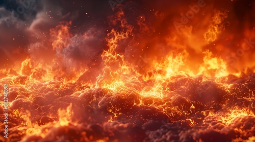 Hellfire Engulfs the Sinful in a Scorching Pyroclastic Display of Divine Retribution photo