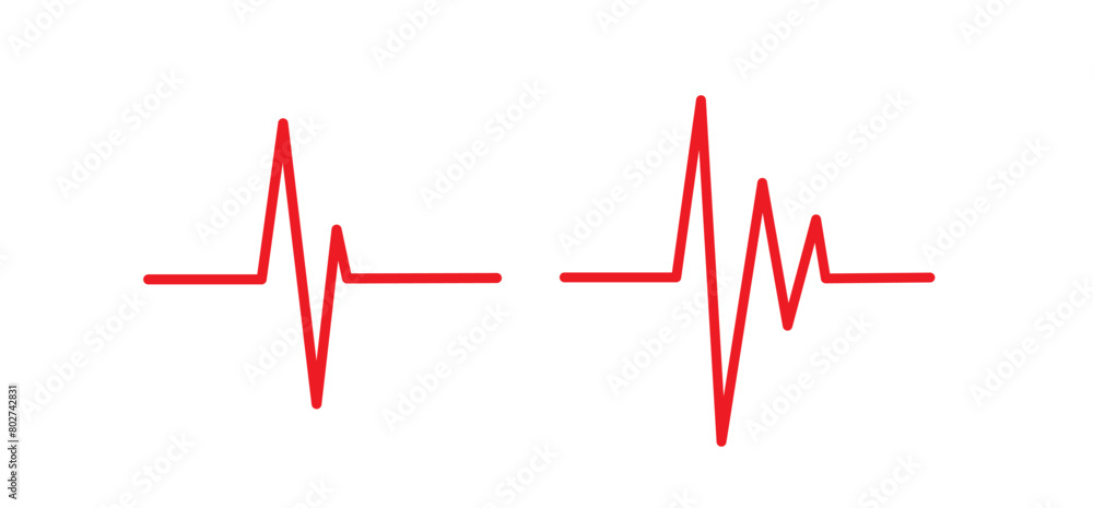 Red heartbeat line icon. Pulse Rate icon. Vector illustration Red heartbeat line icon. Pulse Rate icon. Vector illustration