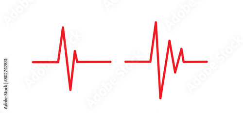 Red heartbeat line icon. Pulse Rate icon. Vector illustration