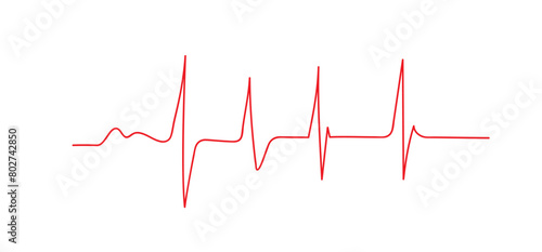 Heartbeat Line on white background. Pulse Rate. Heart line icon. Vector illustration