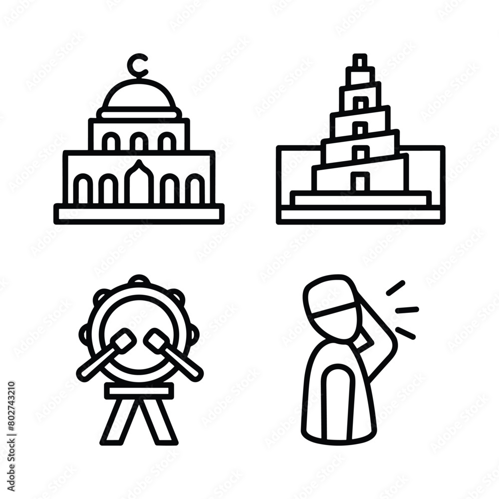 Islamic icons, such as mosque, quran, carpet, ramadan and more. Islamic icons, such as mosque, quran, carpet, ramadan and more.