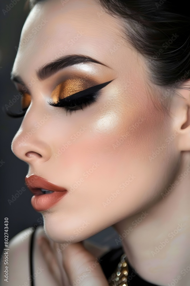 Captivating Smokey Gold Eyeshadow and Dramatic Winged Eyeliner Makeup Look Captivating Smokey Gold Eyeshadow and Dramatic Winged Eyeliner Makeup Look