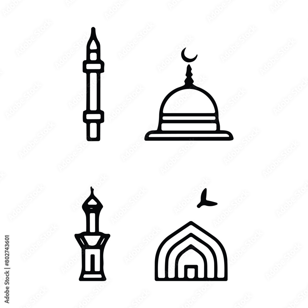 Islamic icons, such as mosque, quran, carpet, ramadan and more. Islamic icons, such as mosque, quran, carpet, ramadan and more.