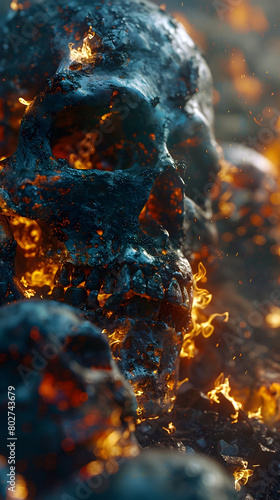 Scorching Inferno of the Underworld's Eternal Torment:Isolated,Hyper-Detailed,Cinematic Rendering in Prime Photography
