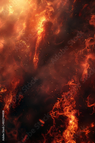 Souls Consumed by the Agony of Their Sins in the Inferno of Perdition - A and Cinematic 3D Render