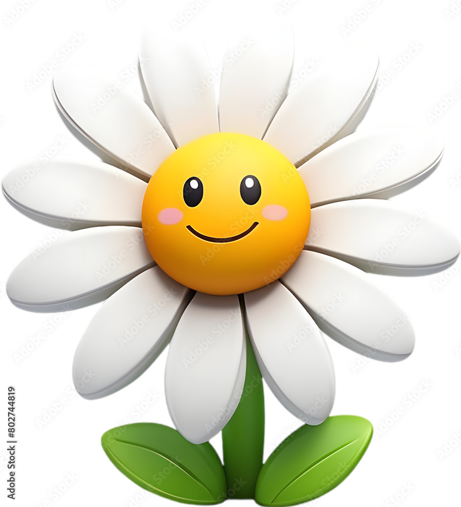 Adorable cartoon daisy in full bloom. Adorable cartoon daisy in full bloom.