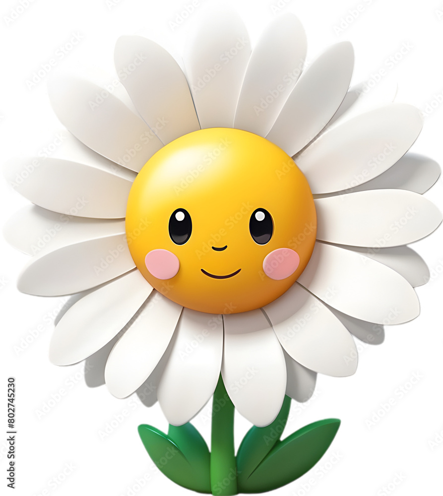 Adorable cartoon daisy in full bloom. Adorable cartoon daisy in full bloom.