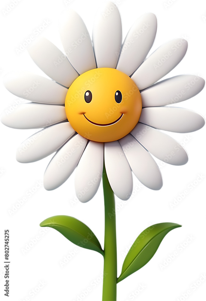 Adorable cartoon daisy in full bloom. Adorable cartoon daisy in full bloom.