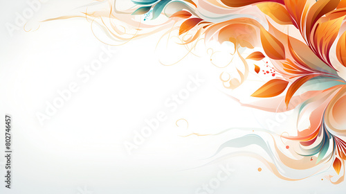 Abstract background with orange swirls and Cheerful on white background 