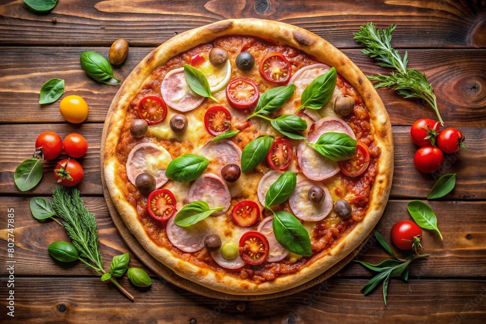 pizza, top view, white background pizza, top view, white background