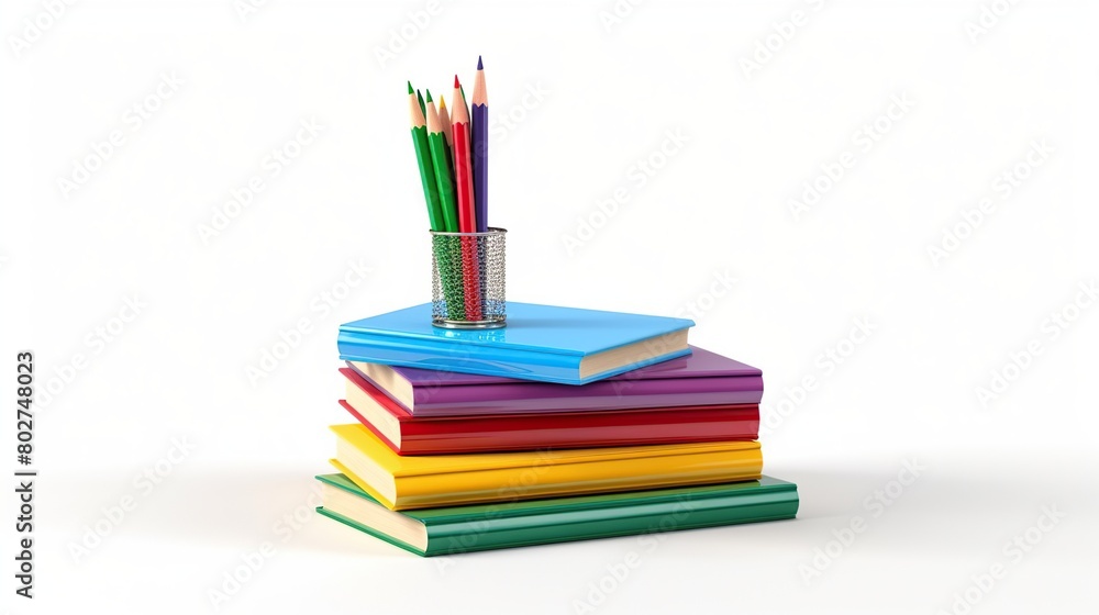 Stack of book with pencil for education and school concept isolated on white background. Stack of book with pencil for education and school concept isolated on white background.