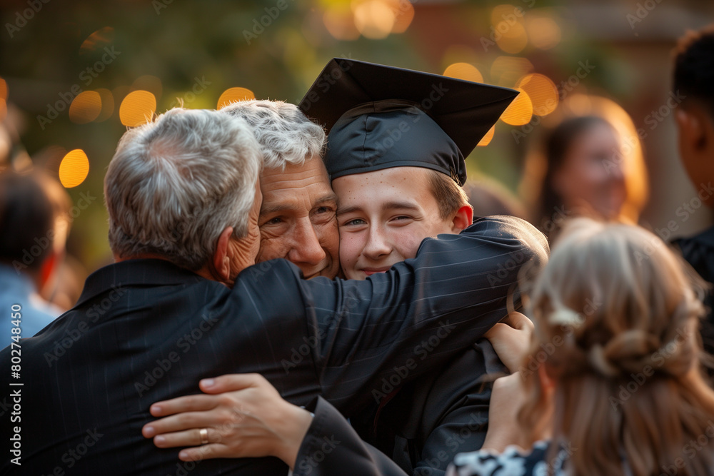 Fototapeta premium group of students in graduation cap