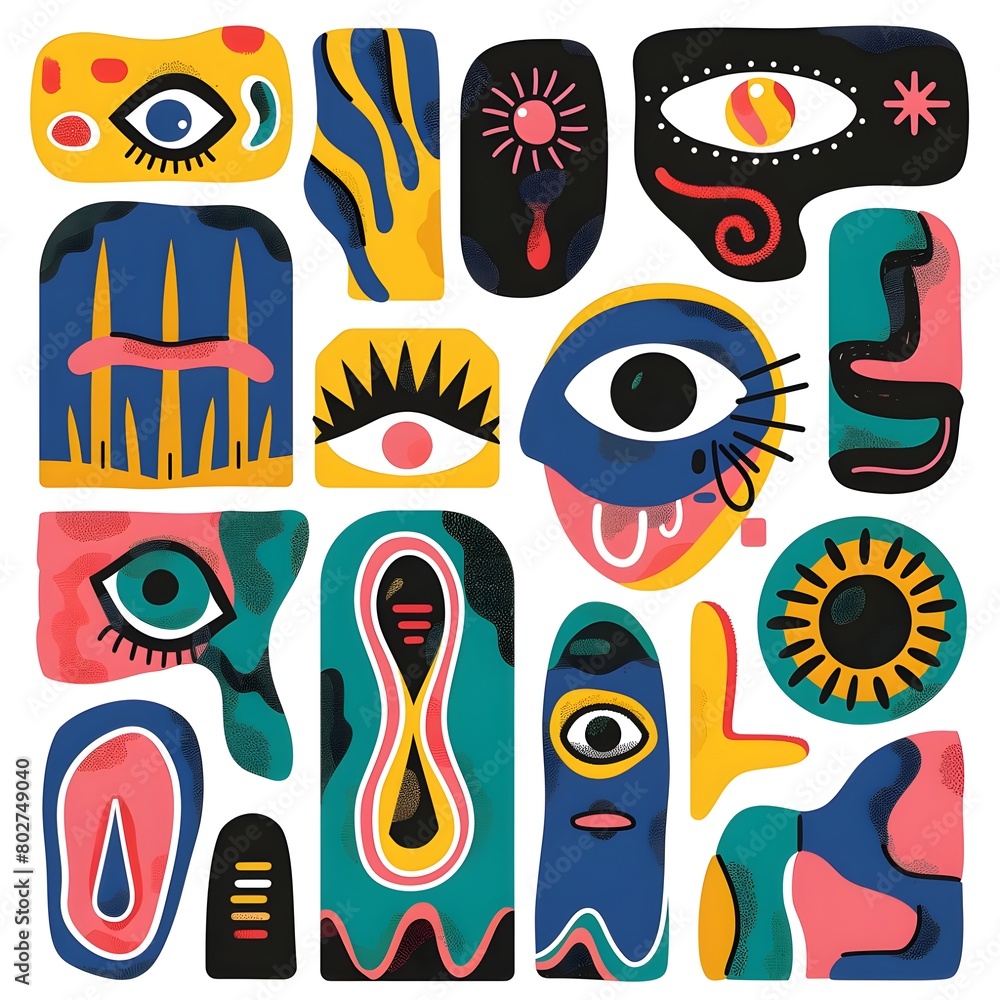 Obraz premium abstract shapes sticker pack