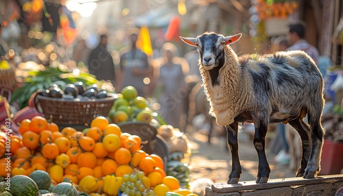 Goat/lamb ( kambing ) in animal markets  photo