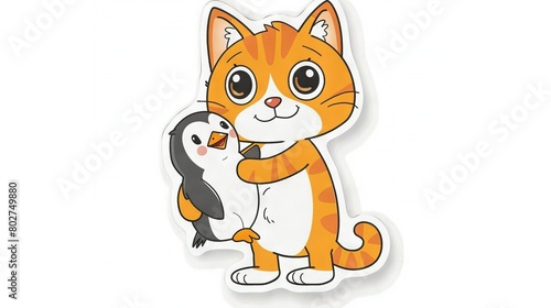   I ❤️ you so much! - A cat and penguin sticker