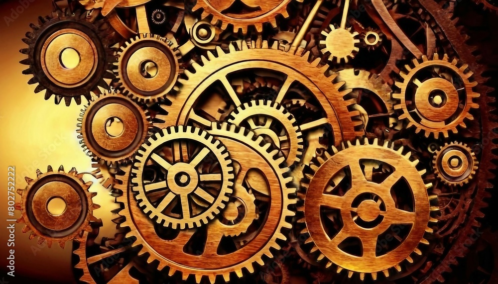 Abstract steampunk-inspired background with industrial machinery and gears. Abstract steampunk-inspired background with industrial machinery and gears.