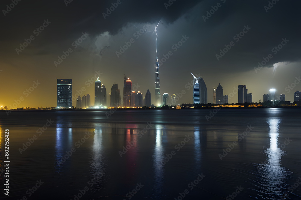 Naklejka premium country skyline at night