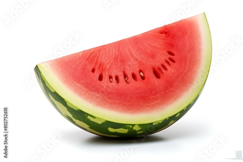 Watermelon slice isolated on white background. Clipping path included.