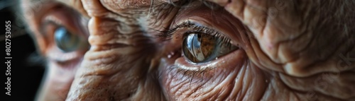 Elderly persons eye with a tear  emotive and powerful  suitable for healthcare and senior services advertisements