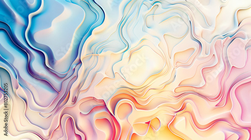 Vibrant abstract background with flowing wavy patterns in pastel colors