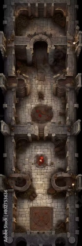 DnD Battlemap castle, interior, battlemap, large, room, pillars