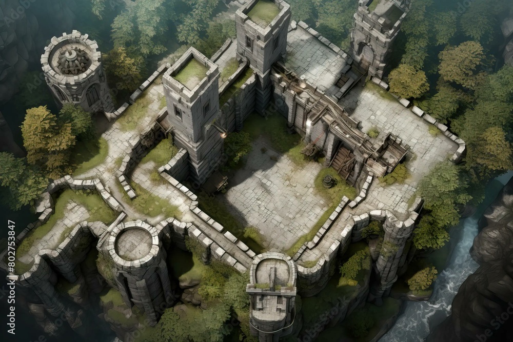 DnD Battlemap fortress, medieval, defense, architecture, historical, stronghold