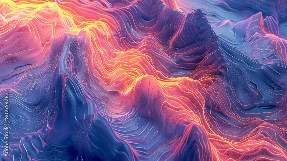 Abstract colorful terrain waves background Abstract colorful terrain waves background