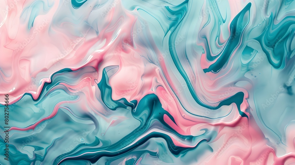 Fototapeta premium Colorful and Captivating Acrylic Liquid Ink Swirls with Mesmerizing Turbulence and Flowing Patterns