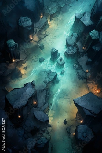 DnD Battlemap dynamic  crystal  caverns  stunning  cave  exploration