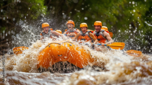 A group of people are rafting down a river © Cavan