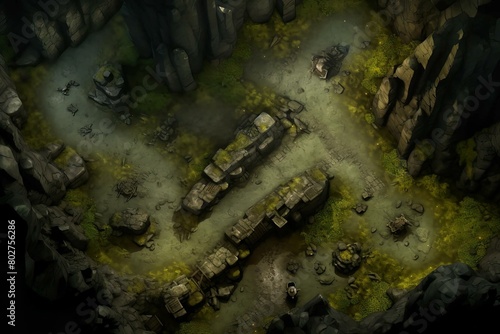 DnD Battlemap Goblin Cave - A dark, dank cavern with sinister inhabitants. photo